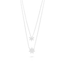 Sterling Silver 925 Necklace Rhodium Plated Embedded With White Zircon