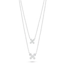 Sterling Silver 925 Necklace Rhodium Plated Embedded With White Zircon