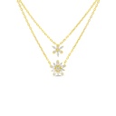 Sterling Silver 925 Necklace Golden Plated Embedded With White Zircon