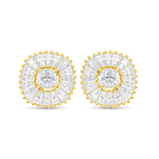 [EAR02WCZ00000C941] Sterling Silver 925 Earring Golden Plated Embedded With White Zircon