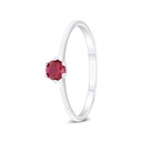 Sterling Silver 925 Ring Rhodium Plated Embedded With Ruby Corundum 