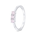 Sterling Silver 925 Ring Rhodium Plated Embedded With Pink Zircon 