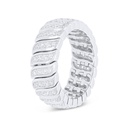 Sterling Silver 925 Ring Rhodium Plated Embedded With White Zircon