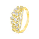 Sterling Silver 925 Ring Golden Plated Embedded With White Zircon