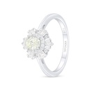 Sterling Silver 925 Ring Rhodium Plated Embedded With Yellow Diamond And White Zircon