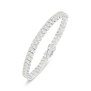 Sterling Silver 925 Bracelet Rhodium Plated Embedded With Diamond Color And White Zircon