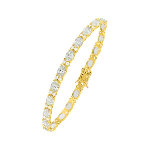 [BRC02CIT00WCZB533] Sterling Silver 925 Bracelet Golden Plated Embedded With Diamond Color And White Zircon