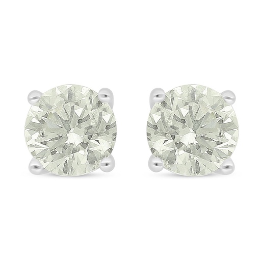 [EAR01CIT00000D020] Sterling Silver 925 Earring Rhodium Plated Embedded With Diamond Color 