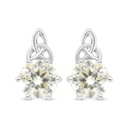 Sterling Silver 925 Earring Rhodium Plated Embedded With Diamond Color 