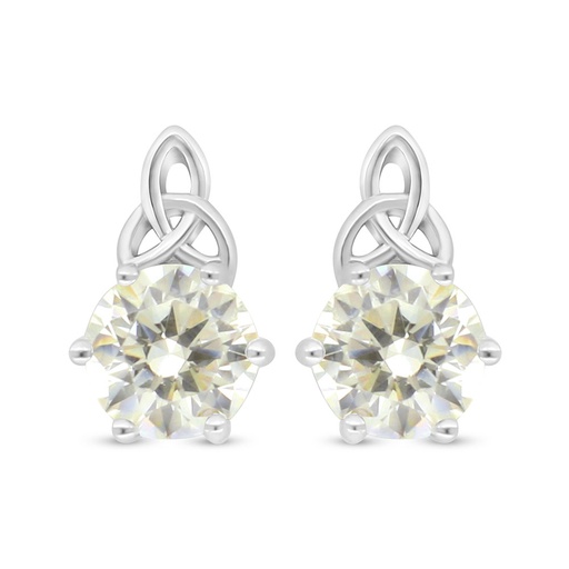 [EAR01CIT00000D025] Sterling Silver 925 Earring Rhodium Plated Embedded With Diamond Color 