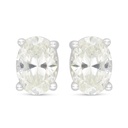 Sterling Silver 925 Earring Rhodium Plated Embedded With Diamond Color 