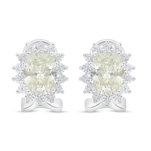 [EAR01CIT00WCZD042] Sterling Silver 925 Earring Rhodium Plated Embedded With Diamond Color And White Zircon