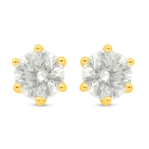[EAR02CIT00000D006] Sterling Silver 925 Earring Golden Plated Embedded With Diamond Color 
