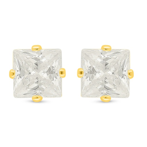 [EAR02CIT00000D007] Sterling Silver 925 Earring Golden Plated Embedded With Diamond Color 