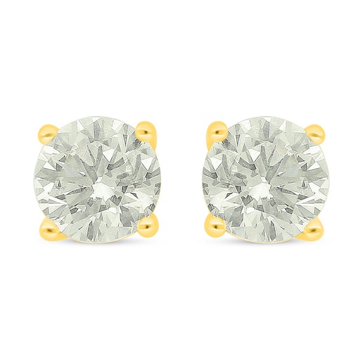 [EAR02CIT00000D020] Sterling Silver 925 Earring Golden Plated Embedded With Diamond Color 