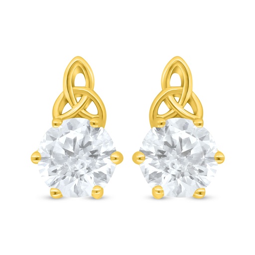 [EAR02CIT00000D025] Sterling Silver 925 Earring Golden Plated Embedded With Diamond Color 