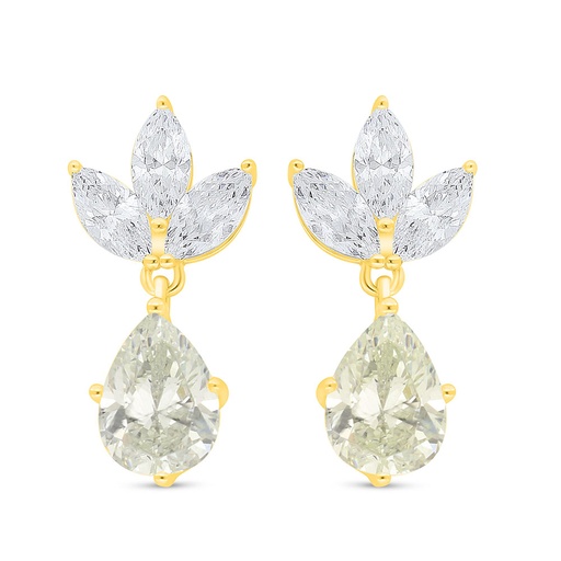 [EAR02CIT00WCZC984] Sterling Silver 925 Earring Rhodium Plated Embedded With White Zircon