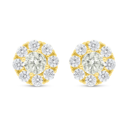 [EAR02CIT00WCZD045] Sterling Silver 925 Earring Golden Plated Embedded With Diamond Color And White Zircon