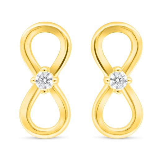 [EAR02WCZ00000D043] Sterling Silver 925 Earring Golden Plated Embedded With White Zircon