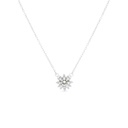 Sterling Silver 925 Necklace Rhodium Plated Embedded With Yellow Diamond And White Zircon