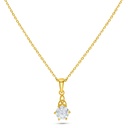 Sterling Silver 925 Necklace Golden Plated Embedded With Diamond Color 