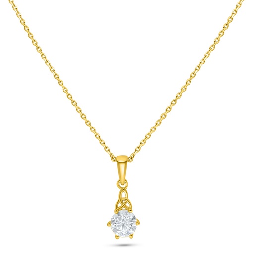 [NCL02CIT00000C109] Sterling Silver 925 Necklace Golden Plated Embedded With Diamond Color 