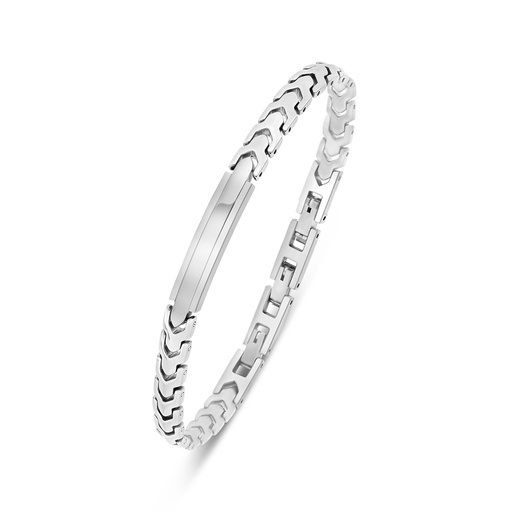 [BRC0900000000A224] Stainless Steel Bracelet 316L Silver Plated 