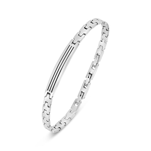 [BRC1000000000A227] Stainless Steel Bracelet 316L Silver Plated 