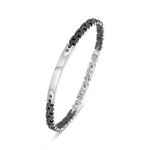 [BRC0900000000A229] Stainless Steel Bracelet 316L Black Plated 