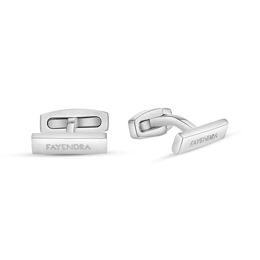 [CFL1000000000A001] Stainless Steel Cufflink 316L Silver And BlackPlated With LOGO