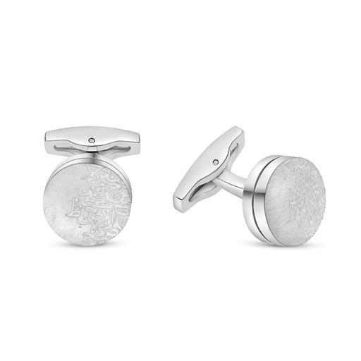 [CFL0900002000A002] Stainless Steel Cufflink 316L Silver Plated 