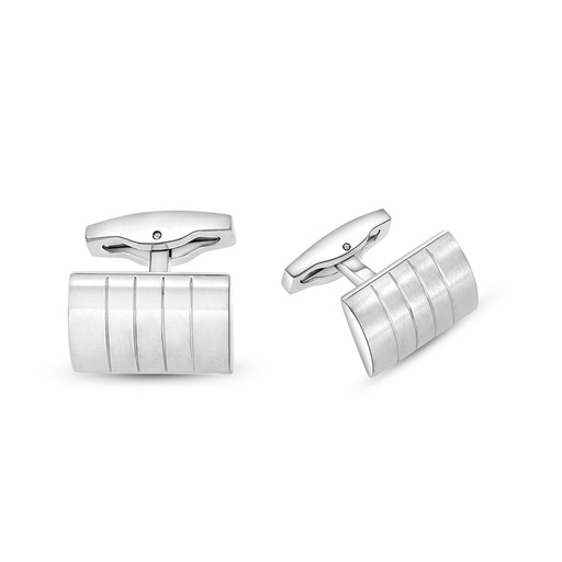 [CFL0900000000A004] Stainless Steel Cufflink 316L Silver Plated 