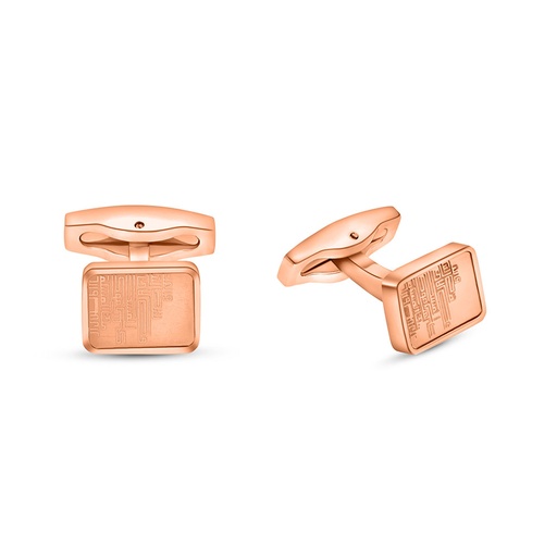 [CFL0900001000A006] Stainless Steel Cufflink 316L Rose Gold Plated 