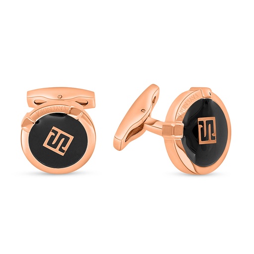 [CFL0900003000A010] Stainless Steel Cufflink 316L Rose Gold Plated With LOGO