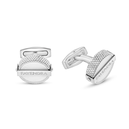 [CFL0900000000A014] Stainless Steel Cufflink 316L Silver Plated With LOGO