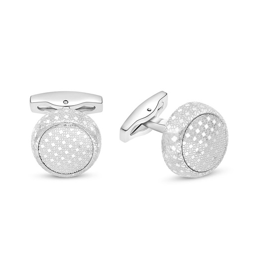 [CFL0900002000A015] Stainless Steel Cufflink 316L Silver Plated 