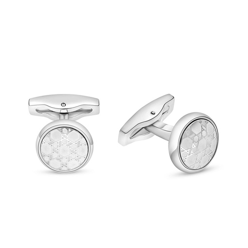 [CFL0900000000A019] Stainless Steel Cufflink 316L Silver Plated 