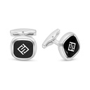 Stainless Steel Cufflink 316L Silver Plated With LOGO