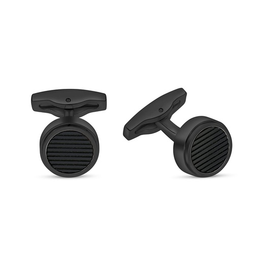 [CFL0900001000A021] Stainless Steel Cufflink 316L Black Plated