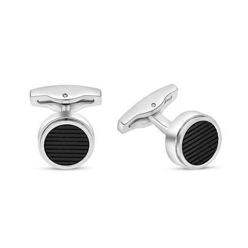 [CFL0900002000A021] Stainless Steel Cufflink 316L Black Plated