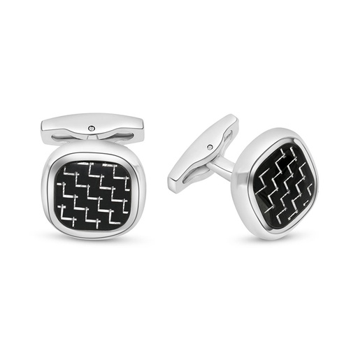 [CFL1000000000A023] Stainless Steel Cufflink 316L Silver Plated 