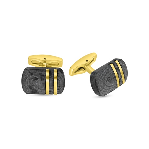 [CFL1000000000A027] Stainless Steel Cufflink 316L Golden And Black Plated 