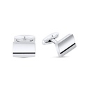 Stainless Steel Cufflink 316L Silver And Black Plated 