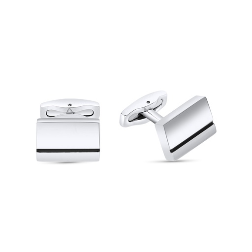 [CFL1000000000A035] Stainless Steel Cufflink 316L Silver And Black Plated 