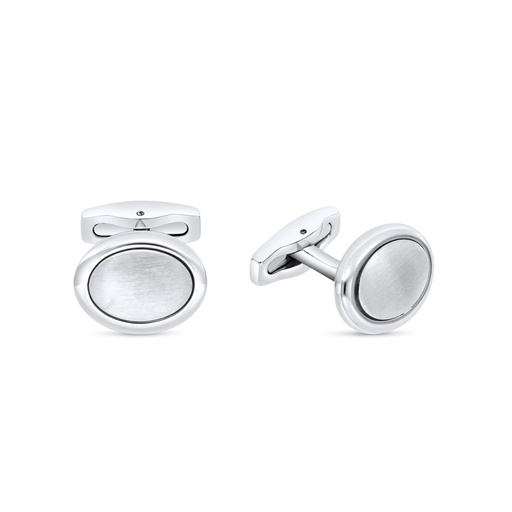 [CFL1000000000A036] Stainless Steel Cufflink 316L Silver Plated 