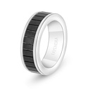 Stainless Steel Wedding Ring 316L Silver And Gray Plated For Men