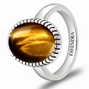 Sterling Silver 925 Ring Rhodium Plated Embedded With ECLIPSE STONE