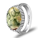 Sterling Silver 925 Ring Rhodium Plated Embedded With Royolite