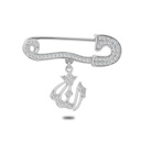 Sterling Silver 925 Baby Brooch Rhodium Plated Embedded With White Zircon