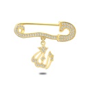 Sterling Silver 925 Baby Brooch Golden Plated Embedded With White Zircon